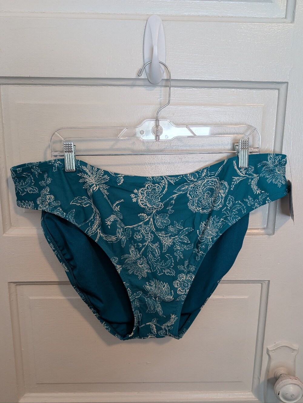 NWT Boho Teal Paisley Floral Bohemian Bikini Swim Bottoms Plus Size 2X